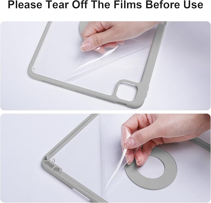 Case for iPad Air 13 Inch M3/M2 2025/2024, iPad Pro 12.9 Inch 6th/5th Generation 2022/2021 with Pencil Holder, Vertical Stand, Detachable Magnetic Trifold Stand Case,Auto Wake/Sleep, Gray