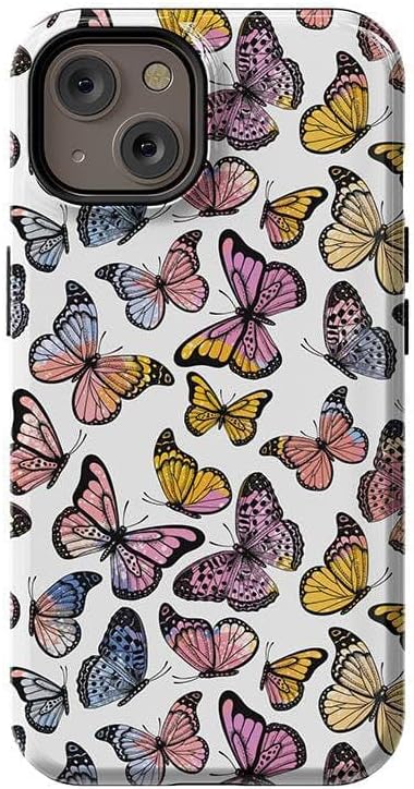 Casely iPhone 14 Case | Free Spirit | Rainbow Butterfly | Essential Slim Dual-Layer Protective Design | Compatible with MagSafe