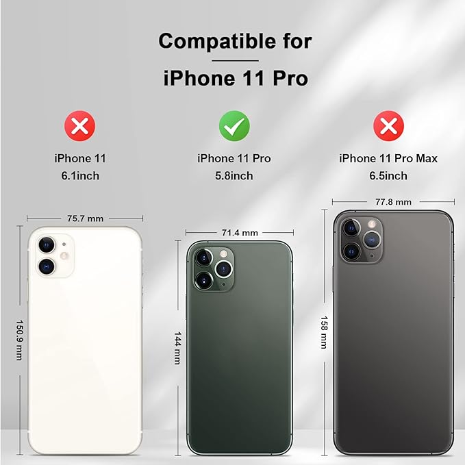 Jasonyu Flip Wallet Case for iPhone 11 Pro,Leather Magnetic Folio Cover with Card Holder,Kickstand - TPU Shockproof Durable Protective Phone Case,Black