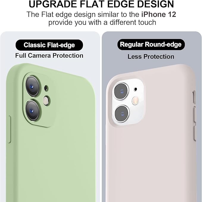 Vooii Compatible with iPhone 11 Case, Upgraded Liquid Silicone with [Flat Edges] [Camera Protection] [Soft Anti-Scratch Microfiber Lining] Phone Case for iPhone 11 6.1 inch - Matcha