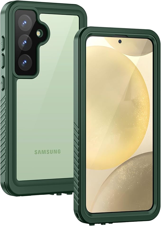 Lanhiem for Samsung Galaxy S24 Phone Case, IP68 Waterproof Dustproof Built-in Screen Protector Rugged Full Body Shockproof Protective Cover for Galaxy S24 5G 6.2 Inch, Green