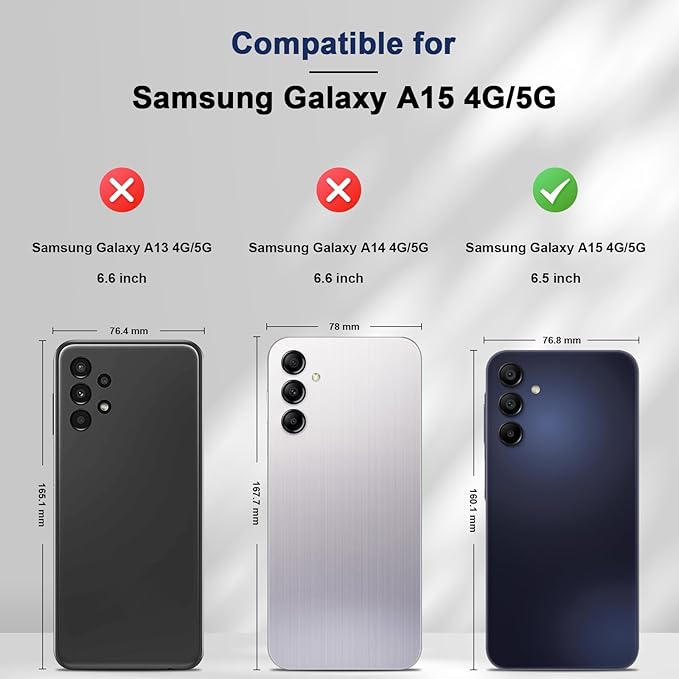 Jasonyu Flip Wallet Case for Samsung Galaxy A15 5G,Leather Magnetic Folio Cover with Card Holder,Kickstand - TPU Shockproof Durable Protective Phone Case,Blue