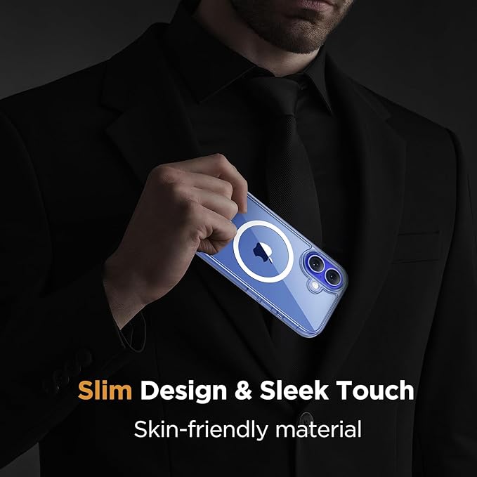 Miracase Magnetic Clear for iPhone 16 Plus Case [Compatible with MagSafe] [with 2X Screen Protectors] Military-Grade Protection, Anti-Fingerprint, Slim Phone Case for 16 Plus 6.7 inch - Crystal Clear