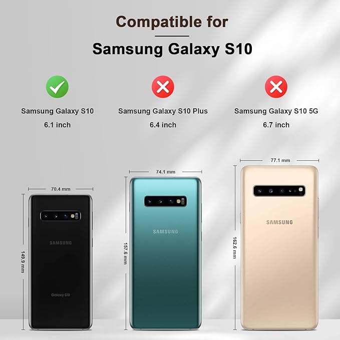 Jasonyu Flip Wallet Case for Samsung Galaxy S10,Leather Magnetic Folio Cover with Card Holder,Kickstand - TPU Shockproof Durable Protective Phone Case,Brown