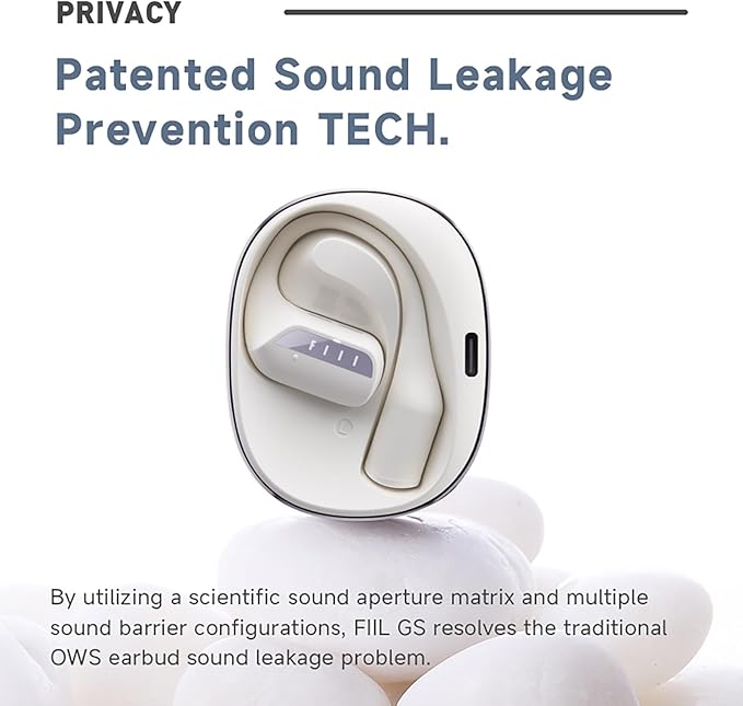 FIIL GS Open Ear Earbuds Wireless Heaphones, Wireless Earbuds with LDAC for Hi-Res Audio, Bluetooth 5.3 and Noise Reduction Earphone,IPX5 Waterproof, Open-Ear Heaphones