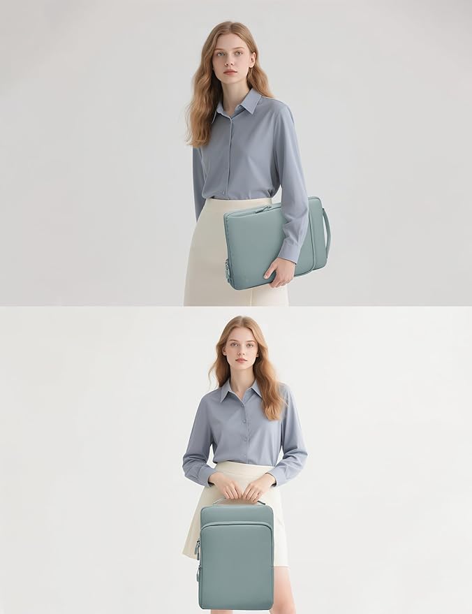 HYZUO 14-15 Inch Laptop Bag Sleeve for MacBook Air 15 M4 M3 M2, MacBook Pro 15, XPS 14/15 Plus, 15" Surface Laptop, Notebook Case for 14" Dell HP Lenovo ThinkPad Asus Huawei, Ash Blue