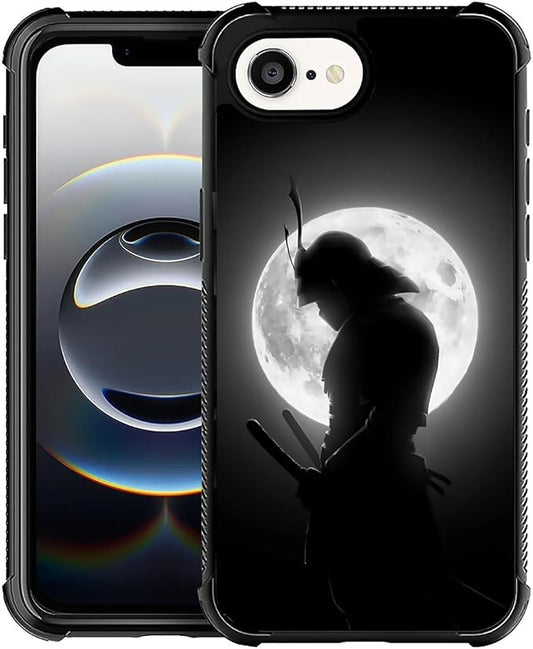 Compatible with iPhone 16e Case,Moon Samurai Phone Cover for Men/Women,Soft TPU Anti-Skid Thread and Four Corner Anti-Collision Protection Case Compatible with iPhone 16e 6.1inch