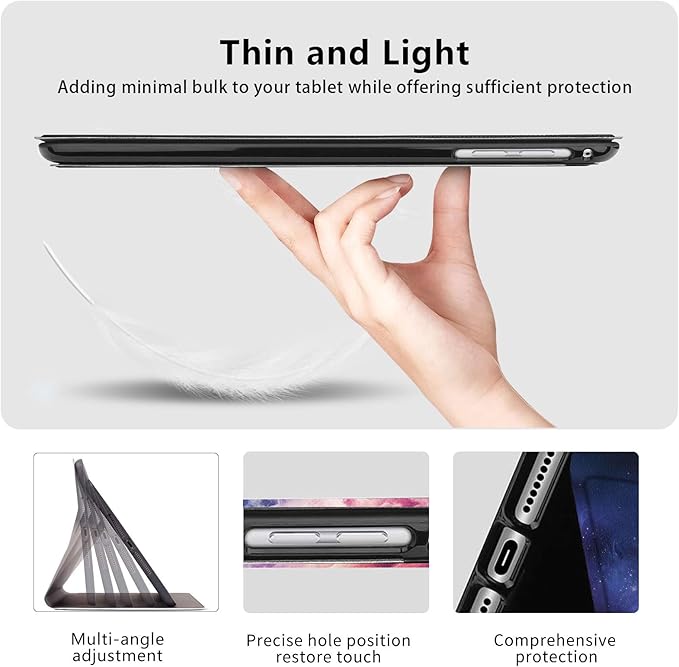 Slim Case for Samsung Galaxy Tab S10 FE / S9 FE 5G 10.9" & Tab S9 11", PU Leather Protective Cover, Multi-Angle Stand, Auto Sleep/Wake, Galaxy