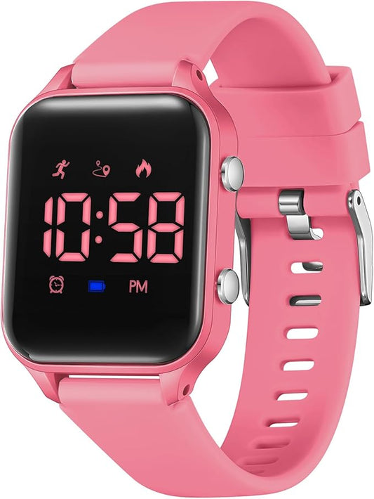Kids Digital Watches for Boys Girls, Sports Watch with Fitness Tracker, Pedometer, Alarm Clocks, Stopwatch, No App Needed Waterproof Kids Watch, Gift for Teens Student Girls Boys Ages 5-14
