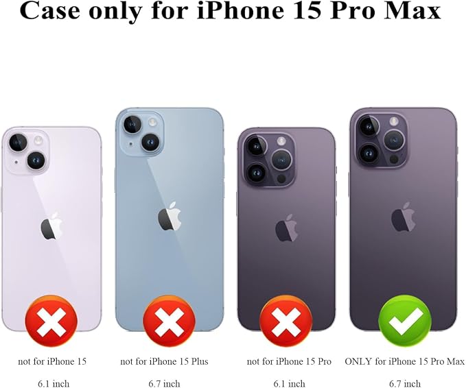 MMHUO for iPhone 15 Pro Max Case with Card Holder,Flower Magnetic Buttons Protective Wallet Case for Women for iPhone 15 Pro Max,Rose Gold