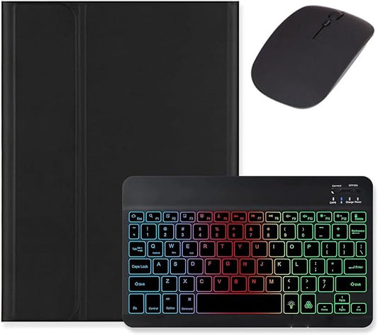 Backlit Keyboard Case for Galaxy Tab A9+ / A9 Plus 11 inch 2023 Tablet SM-X210/X216/X218 with Mouse, Detachable Backlight Color Case, Black