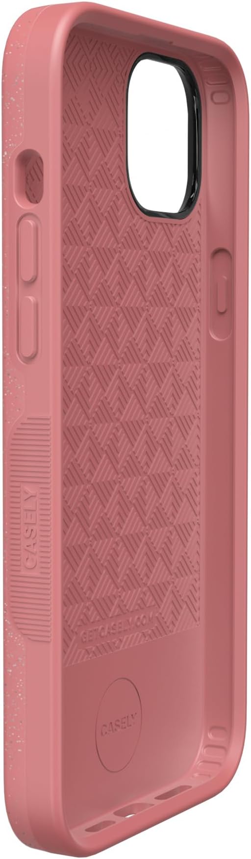 Casely iPhone 14 Case | Starfish Wishes | Coral Pink Shimmer Glitter | Bold Protective Design | Compatible with MagSafe
