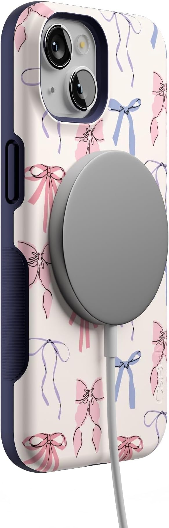 Casely iPhone 14 Case | Coquette Girlie | Pastel Bows | Compatible with MagSafe | Bold Protective Design