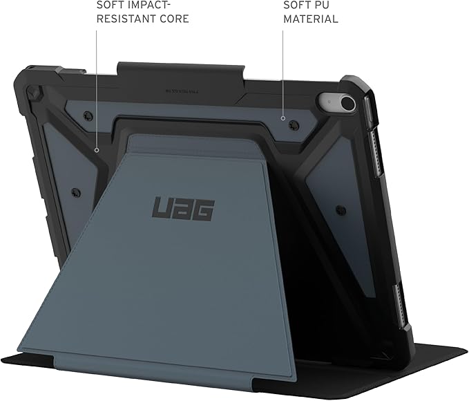 URBAN ARMOR GEAR UAG Designed for iPad Air 13" Case (1st/2nd Gen 2024-2025) M3 A3268 A3269 - Rugged Multi-Angle Viewing Folio Cover with Pencil Holder & Adjustable Stand, Metropolis SE Cloud Blue