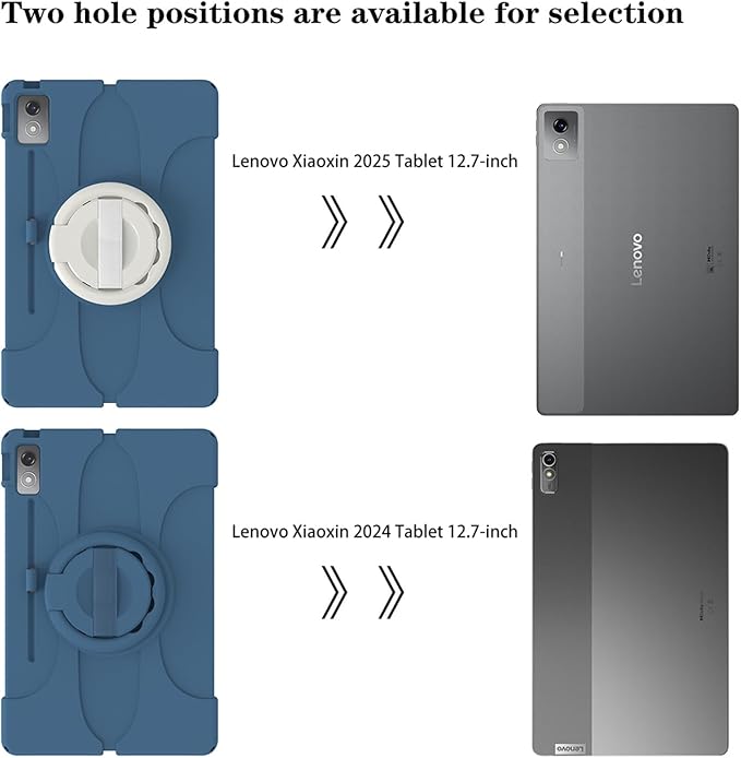 Case for Lenovo Tab P12 Tablet 12.7 inch, Silicone Adjustable Stand Cover for Lenovo tab P12/Xiaoxin Pad Pro 12.7" Tablet Case TB370FU/TB371FC/TB375FC (Blue)