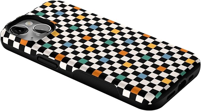 Casely iPhone 14 Case | Old Skool | Retro Checkerboard | Compatible with MagSafe | Bold Protective Design