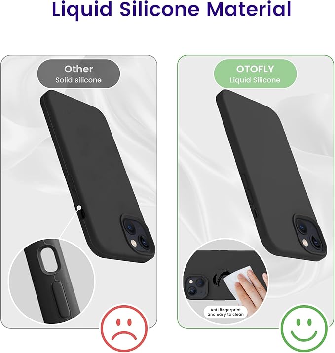 OTOFLY Designed for iPhone 14 Case, Silicone Shockproof Slim Thin Phone Case for iPhone 14 6.1 inch (Black)