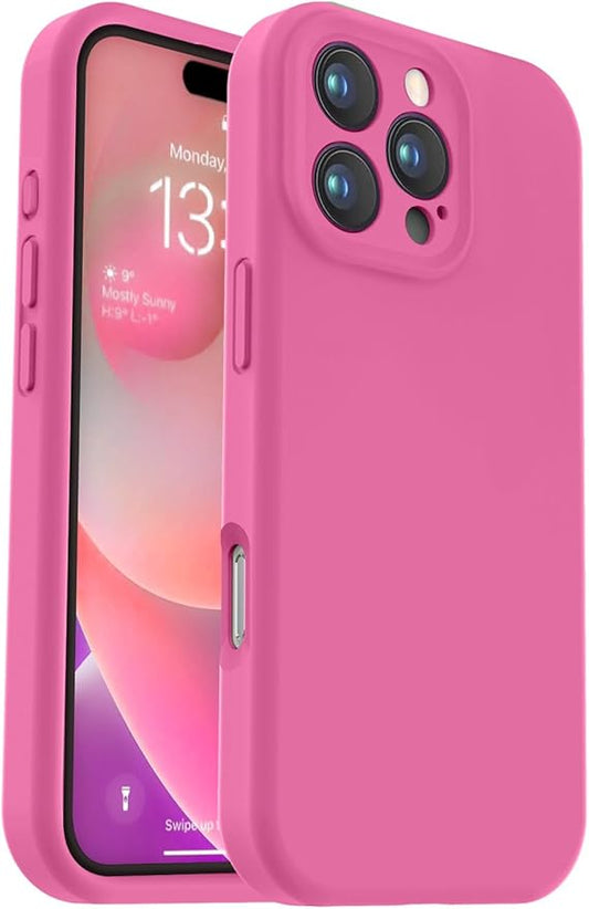 Vooii Compatible with iPhone 16 Pro Case, Liquid Silicone Upgrade [Camera Protection] [Soft Anti-Scratch Microfiber Lining] Shockproof Phone Case for iPhone 16 Pro 6.3 inch - Pitaya