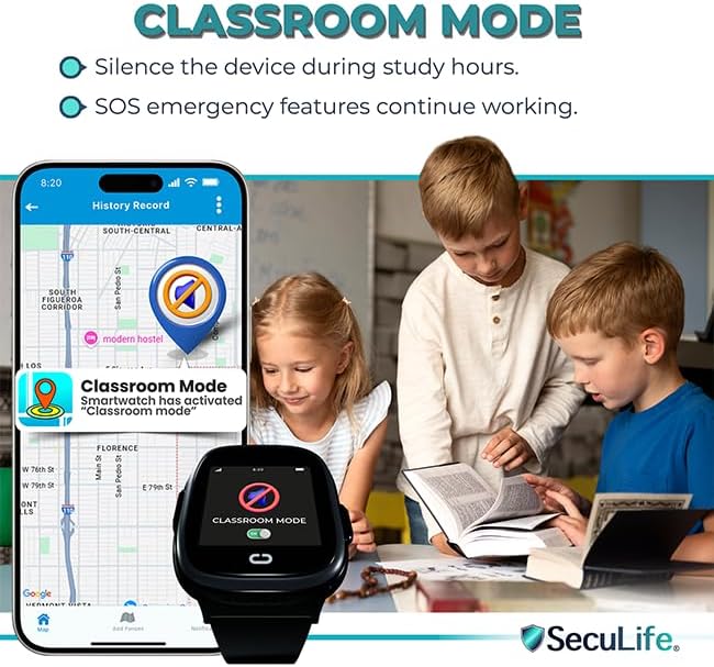 Kids Watch with GPS Tracker, Two-Way Calling, Real-Time Tracking & SOS Alerts - Smart Watch for Kids Call and Text with Geo-Fencing, School Mode, Water-Resistant, Long Battery Life & Parental Controls