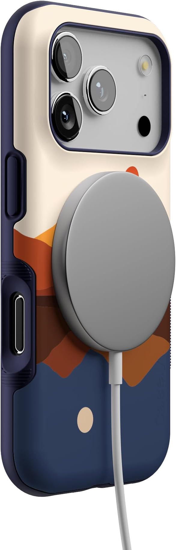 Casely iPhone 17 Pro Case | Opposites Attract | Day & Night Colorblock Mountains | Compatible with MagSafe | Bold Protective Design