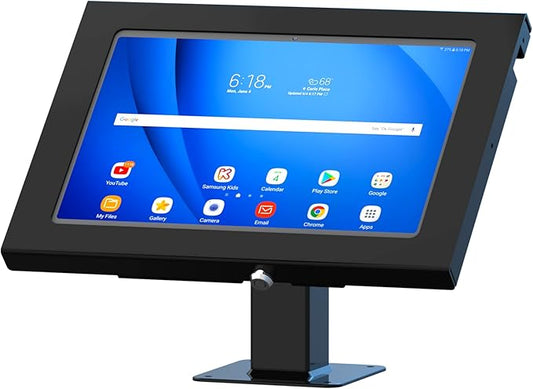 TABcare Anti-Theft Security Metal Case for Galaxy TAB A9+ 11" with 360 Swivel & 180 Tilting Stand (Black)