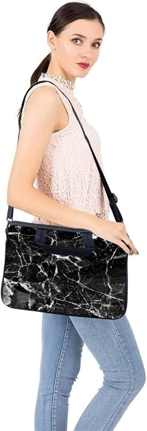 RICHEN 10 inches Messenger Bag Carrying Sleeve with Handle Accessory Pocket Fits 7 to 10-Inch Laptop/Notebook/ebooks/Kids Pad (7-10.2 inch, Black Marble)