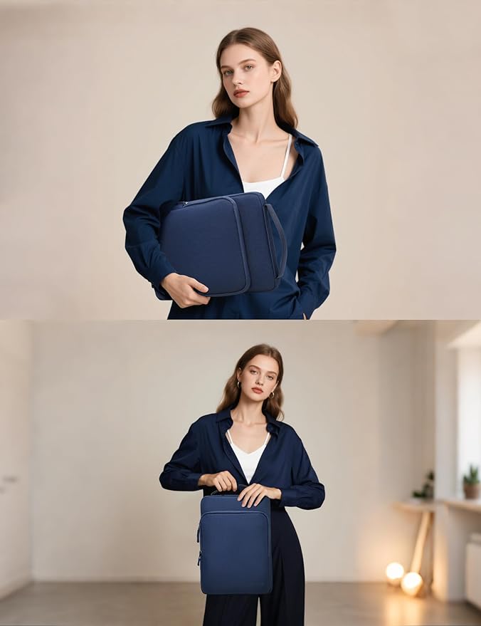 HYZUO 15-16 Inch Laptop Bag Sleeve for MacBook Pro 16 M4 M3 M2 M1 2025-2019, 15" Surface Book, Notebook Case for 15" 15.6" Dell HP Lenovo ThinkBook Asus Acer Samsung Huawei, Navy Blue