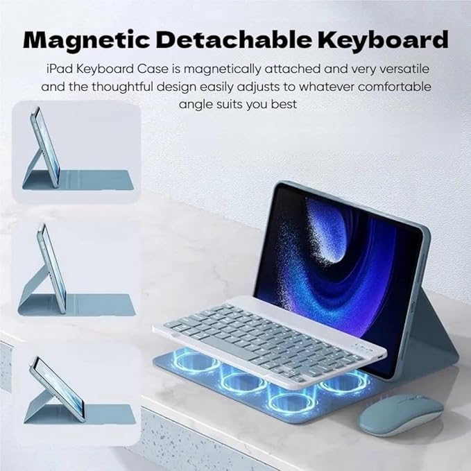 Keyboard Case for Lenovo Tab M11 2024 Model (TB330FU/TB330XU), Slim Flip Case with Magnetically Detachable Candy Color Keyboard for Lenovo Tab M11 11-inch, Black