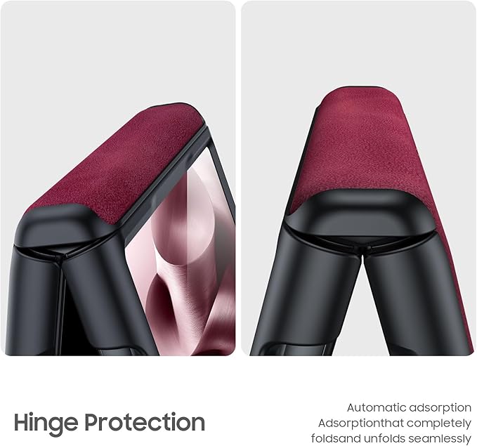 for Motorola Razr Ultra 2025 Case Built-in Screen Protector & Hinge Protection & Ultra Thin PU Leather Matte PC Shockproof Phone Cover Smartphone Case for Moto Razr Ultra 2025 (Red)