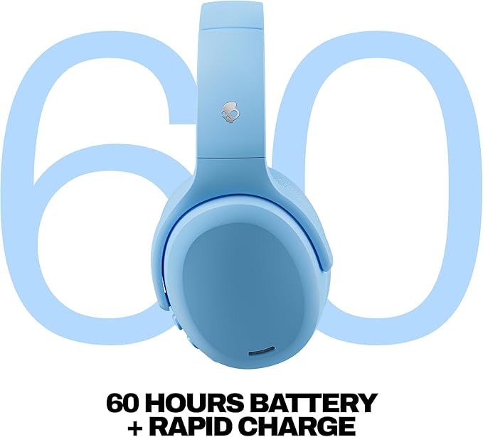 Skullcandy Crusher ANC 2 Over-Ear Noise Canceling Wireless Headphones with Sensory Bass and Extra Charging Cable, 50 Hr Battery, Microphone, Works with Bluetooth Devices - Preppy Summer Resort