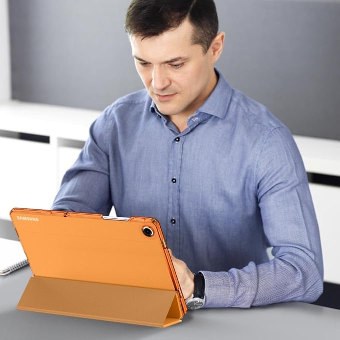 MoKo Case for Galaxy Tab A9+/A9 Plus 11 inch 2023, Slim Stand Protective Smart Cover with Hard PC Translucent Back Shell for Tab A9 Plus Tablet (SM-X210/X216/X218), Auto Wake/Sleep, Papaya