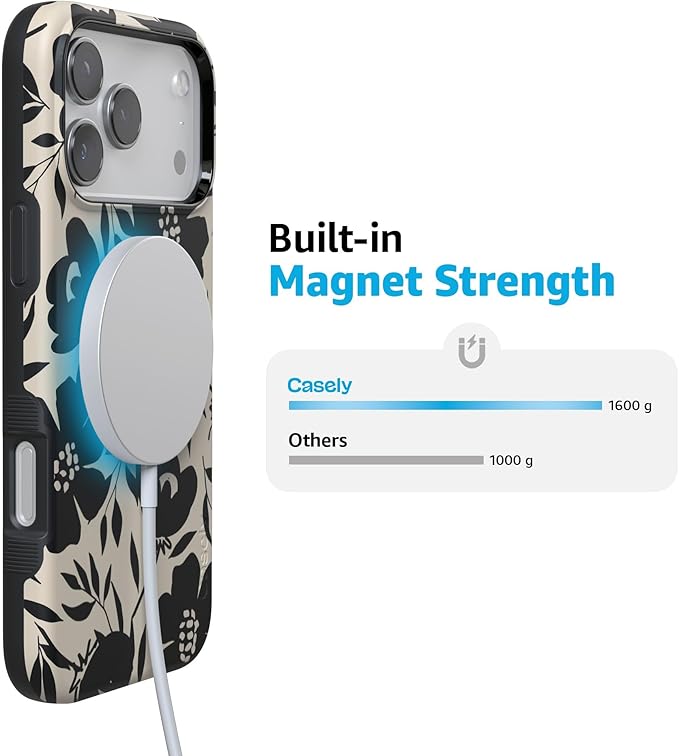 Casely iPhone 17 Pro Case | Dark Fantasy | Contrast Floral | Compatible with MagSafe | Bold Protective Design