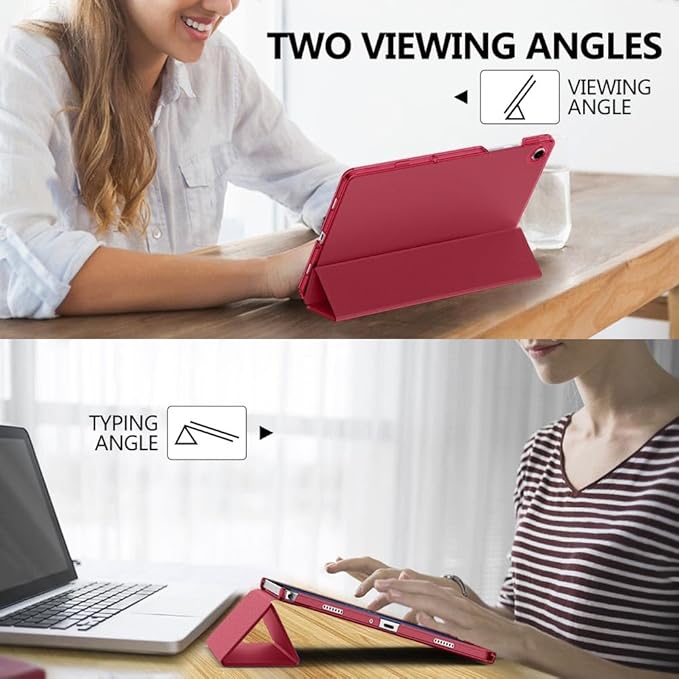 MoKo Case for Galaxy Tab A9+/A9 Plus 11 inch 2023, Slim Stand Protective Smart Cover with Hard PC Translucent Back Shell for Tab A9 Plus Tablet (SM-X210/X216/X218), Auto Wake/Sleep, Wine Red