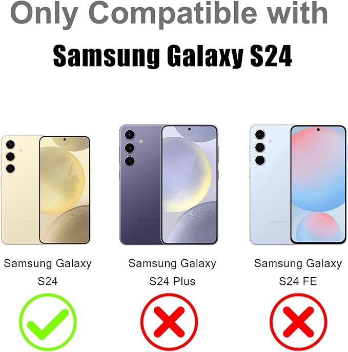 MOWIME Magnetic Case for Samsung Galaxy S24 [Compatible with Magsafe] [Cute Fashion Fluorescent Design] [1 Screen Protector] Slim Translucent Matte Case for Galaxy S24 6.2", Orange