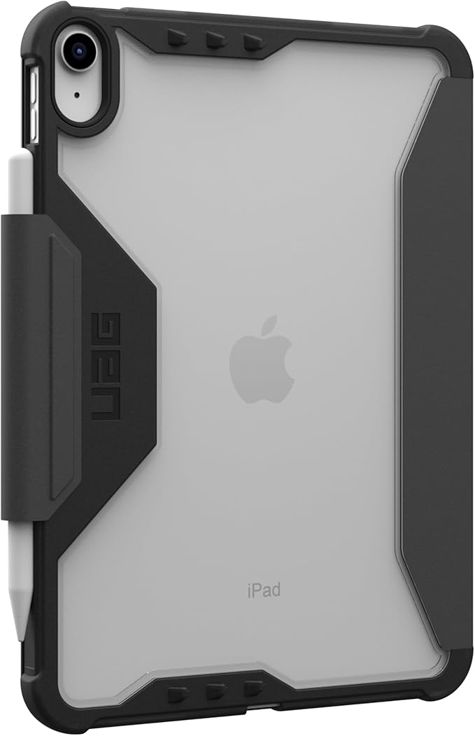 URBAN ARMOR GEAR UAG Designed for iPad A16 Case 11" 11th Gen 2025, 10.9" 10th Gen 2022 (A3354 A3355) Plyo LT - Armor Shell Folio Cover with Adjustable Kickstand & Pencil Holder, Ice/Black
