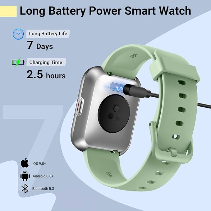 Smart Watches for Women/Men, Smart Watch for Android Phones & iPhone, Fitness Watches for Women with Alexa, Call & Notification Alerts, Tracks Heart Rate/Sleep Smartwatches (Green, 1.8 inches)