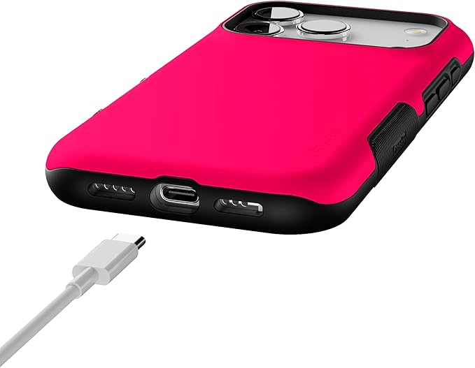 Casely iPhone 17 Pro Case | Think Pink | Solid Neon Pink | Bold Protective Design | Compatible with MagSafe