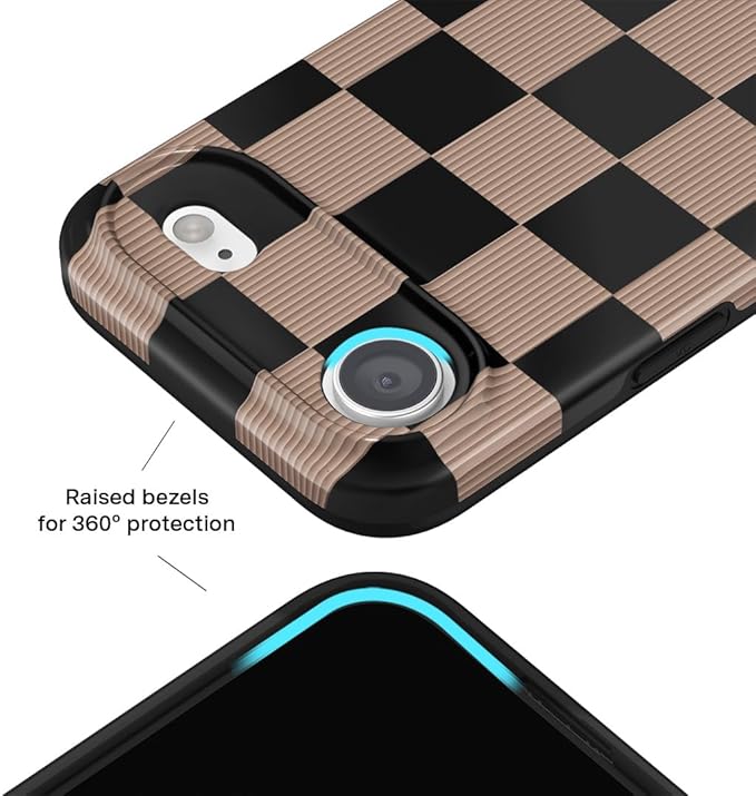 VELVET CAVIAR Case for iPhone 17 Air | Compatible with MagSafe | 10ft Drop Tested | Protective Designer Cases | Mocha Vibe Checkered