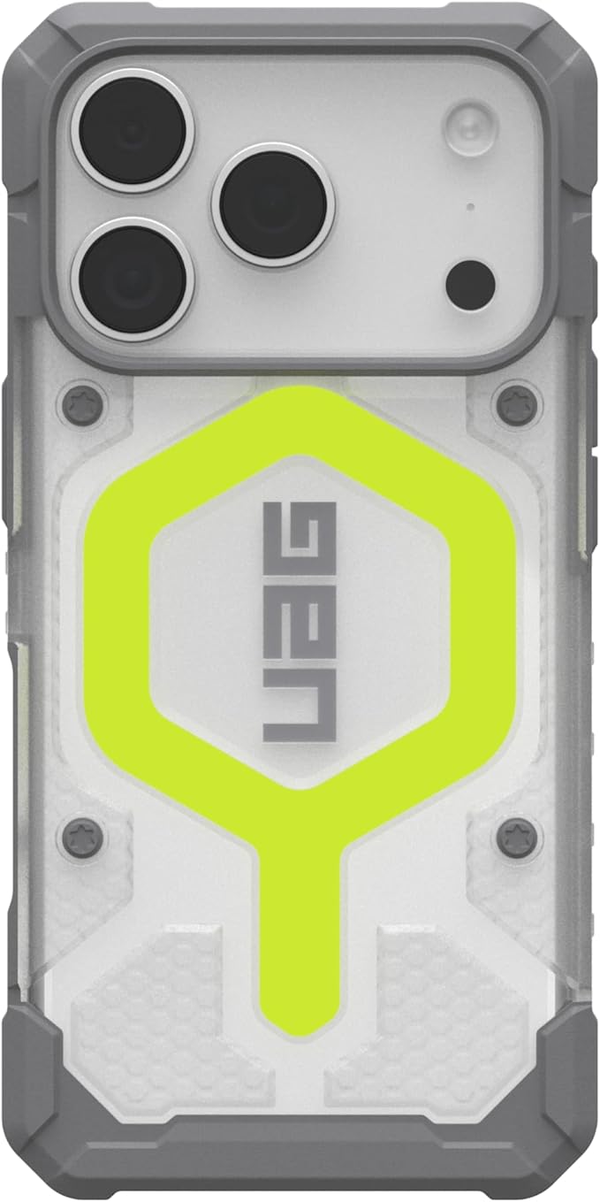 URBAN ARMOR GEAR UAG Designed for iPhone 17 Pro Case Pathfinder Clear - Compatible with MagSafe Military Grade Protective Cover, Active Neon