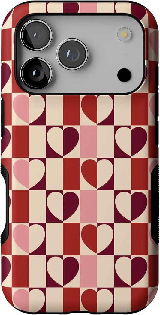 Casely iPhone 17 Pro Case | Love's a Game | Retro Hearts | Bold Protective Design | Compatible with MagSafe