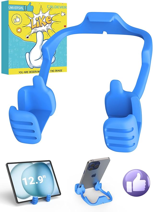 Stocking Stuffers for Teens Boys Girls Tablet Stand for iPad: Universal Compatible Thumbs Up Lazy Cell Phone Stand Holder for Desk Fun Birthday Gifts for Men Women Kids Adults Gifts for Christmas