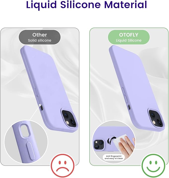 OTOFLY Designed for iPhone 14 Case, Silicone Shockproof Slim Thin Phone Case for iPhone 14 6.1 inch (Light Purple)