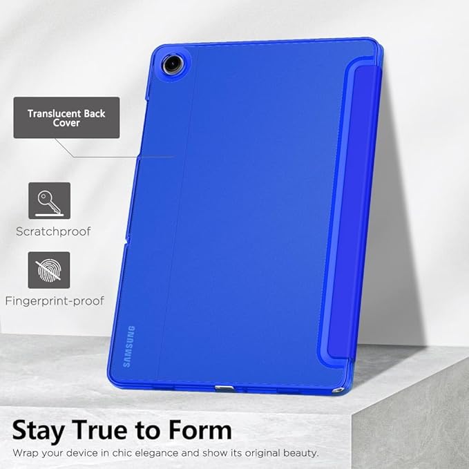 MoKo Case for Galaxy Tab A9+/A9 Plus 11 inch 2023, Slim Stand Protective Smart Cover with Hard PC Translucent Back Shell for Tab A9 Plus Tablet (SM-X210/X216/X218), Auto Wake/Sleep, Klein Blue