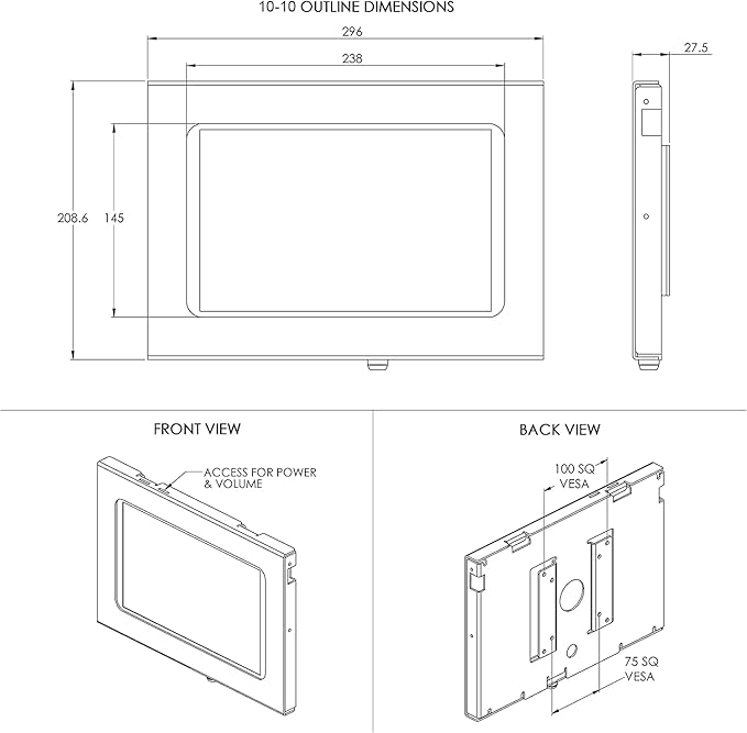 TABcare Locking Anti-Theft Metal Case for Samsung Galaxy TAB A7 10.4" Tablet for Kiosk, POS, Store, Show Display, Time Clock (TAB A7 10.4, White)