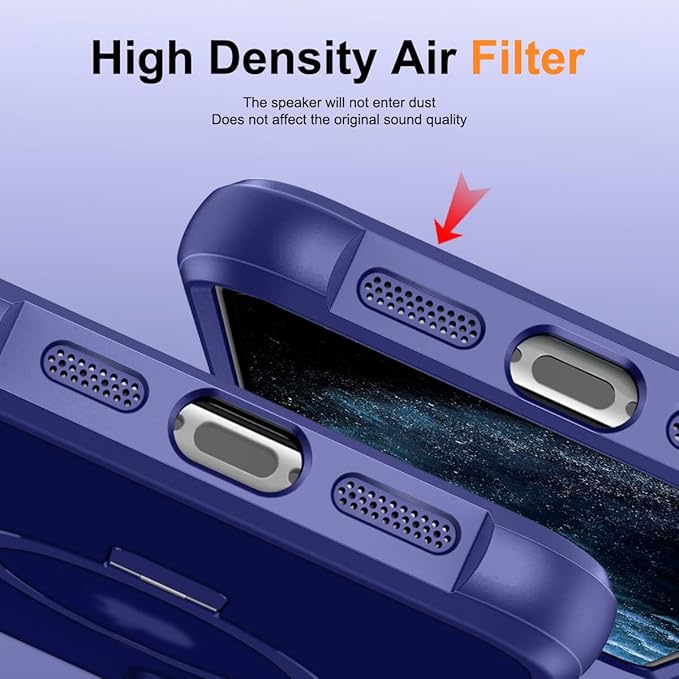 Magnetic Compatible with iPhone 11 Pro Max Case with Stand [Military Grade Drop Tested][Compatible with Magnet] Ring Translucent Slim Hard Back Soft Edge, Blue