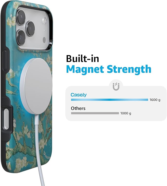 Casely iPhone 17 Pro Case | Van Gogh | Almond Blossom Floral | Compatible with MagSafe | Bold Protective Design
