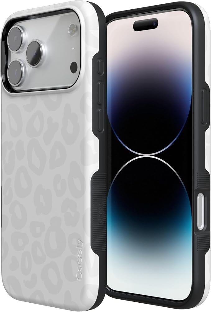 Casely iPhone 17 Pro Case | Into The Wild | White Snow Leopard | Compatible with MagSafe | Bold Protective Design