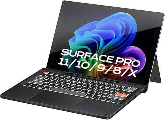 Doohoeek Surface Pro 11/10/9/8/X 13 Inch Keyboard, Bluetooth Keyboard with Touch Pad & Pen Slot & Lighting Keys Compatible with Surface Pro 13" Copilot+, Ultra-Slim Wireless Keypad for Windows 11