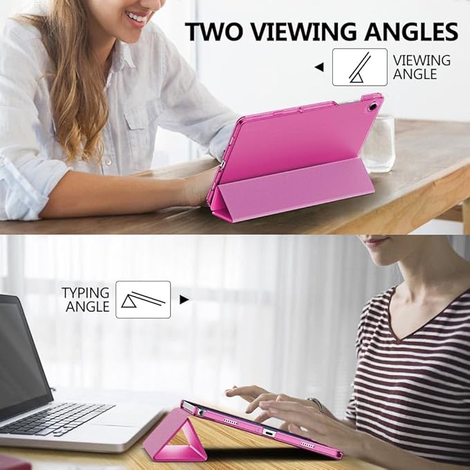 MoKo Case for Galaxy Tab A9+/A9 Plus 11 inch 2023, Slim Stand Protective Smart Cover with Hard PC Translucent Back Shell for Tab A9 Plus Tablet (SM-X210/X216/X218), Auto Wake/Sleep, Pitaya Red