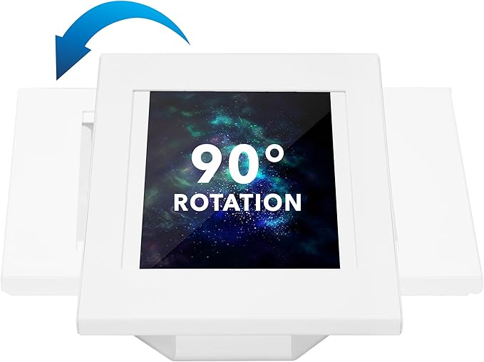 Mount-It! Anti-Theft Tablet Kiosk, Locking Tablet Enclosure with Counter Top and Wall Mount Base, Universal Enclosure for iPads Gen 7, 8, 9 and 10, iPad Pro, iPad Air, White